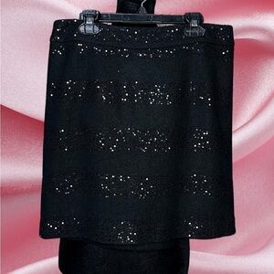 Ann Taylor LOFT Black Wool Sparkle Skirt